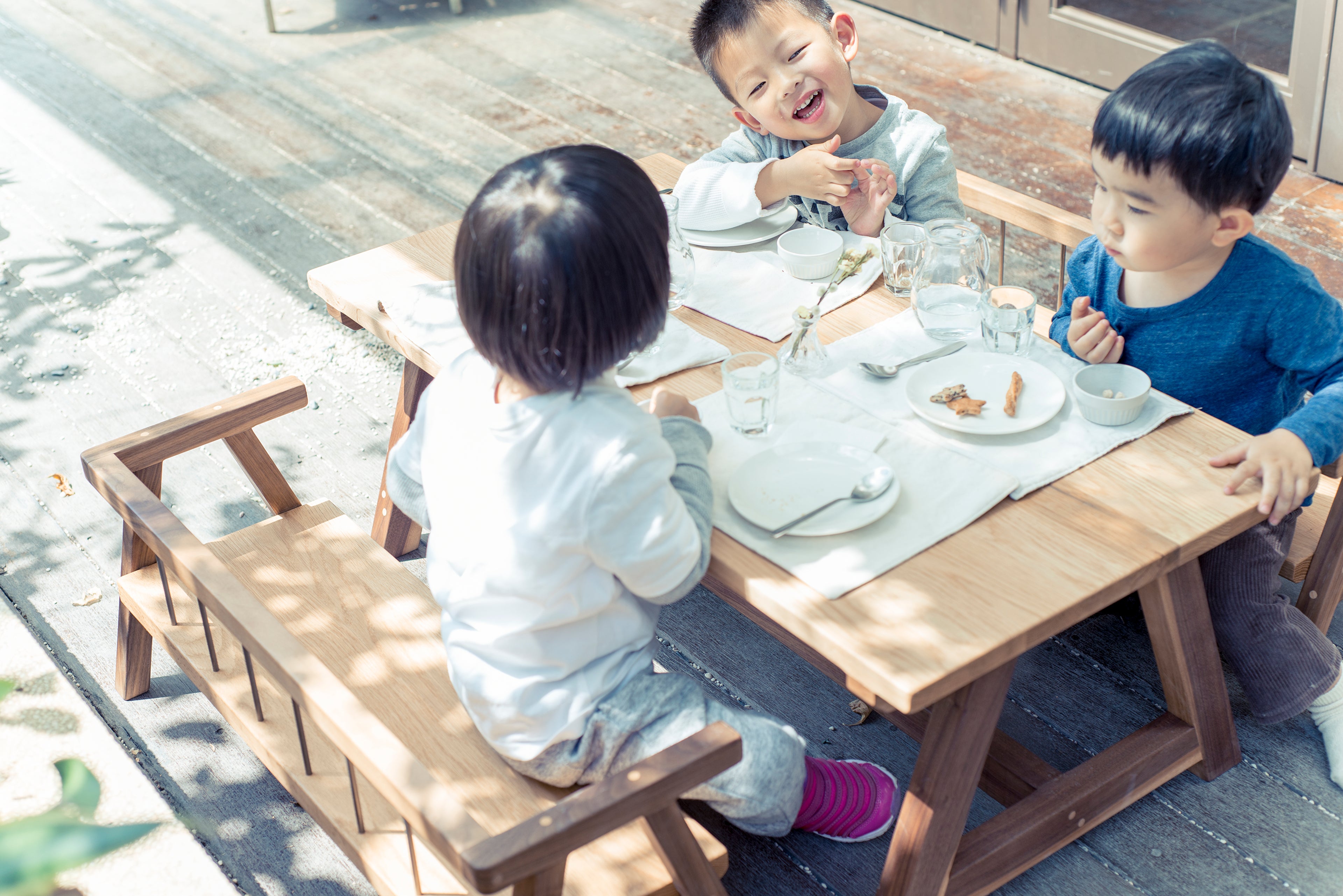 Kids Dining Table and Arm Bench Set
